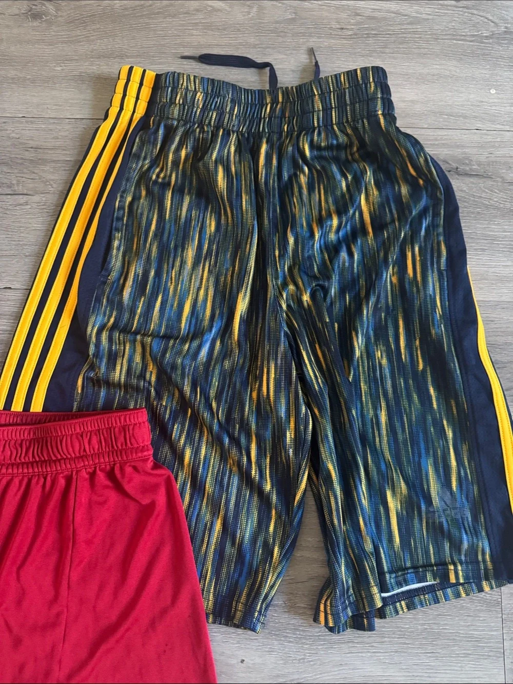 Nike, Adidas Kids Athletic Shorts Bundle - Blue, Red, Black/Yellow